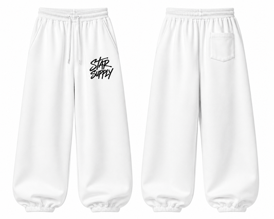 Star supply sweatpants (white)